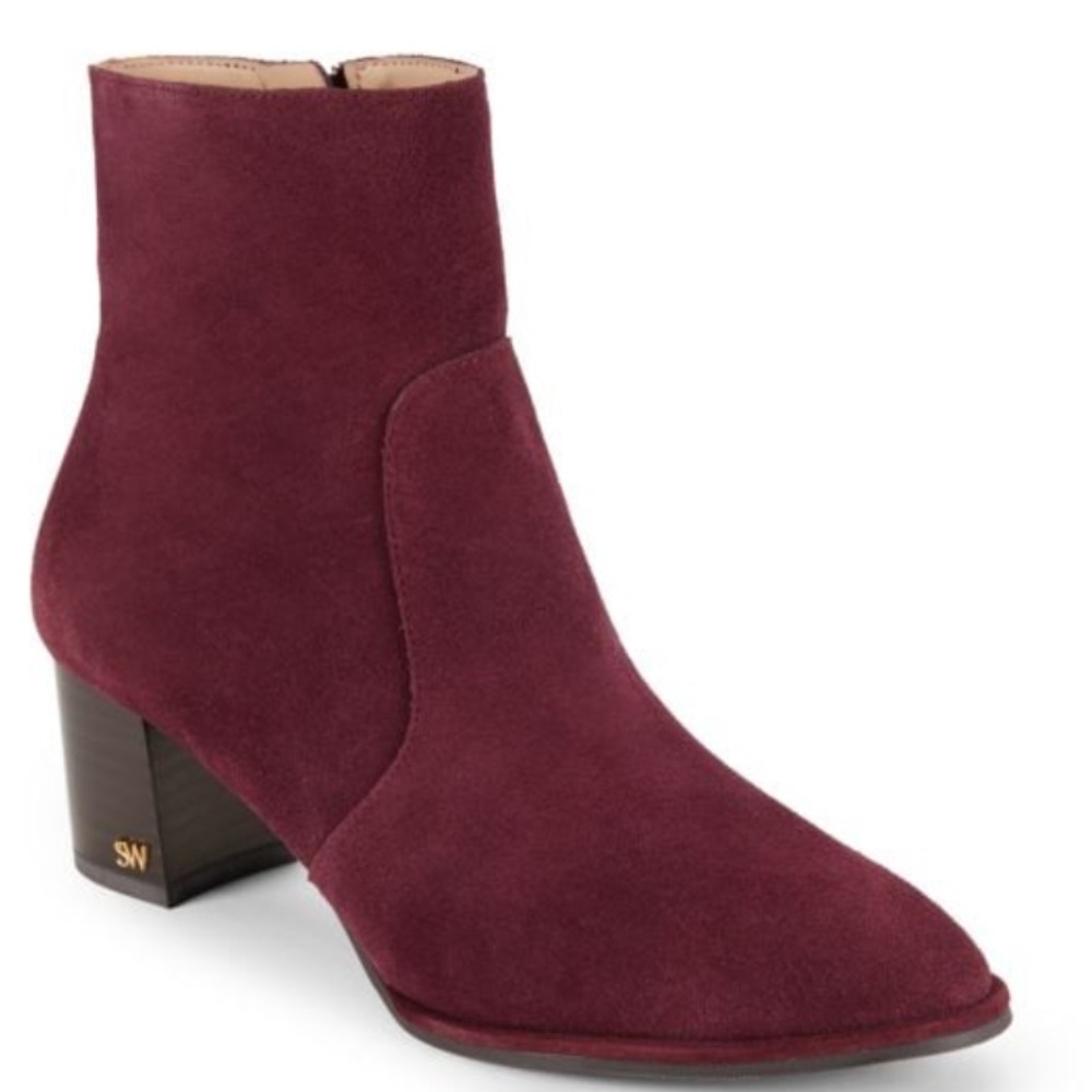 🌹STUART WEITZMAN🌹 Rylan Leather Ankle Boots Cabernet Size: 5.5B
